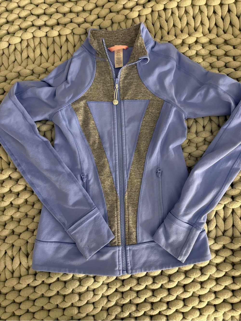Ivivva Lavender Bomber Jacket with Heather Gray Panels